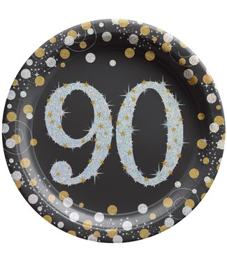 Amscan Sparkling Celebration 90 Round Plates, 7"