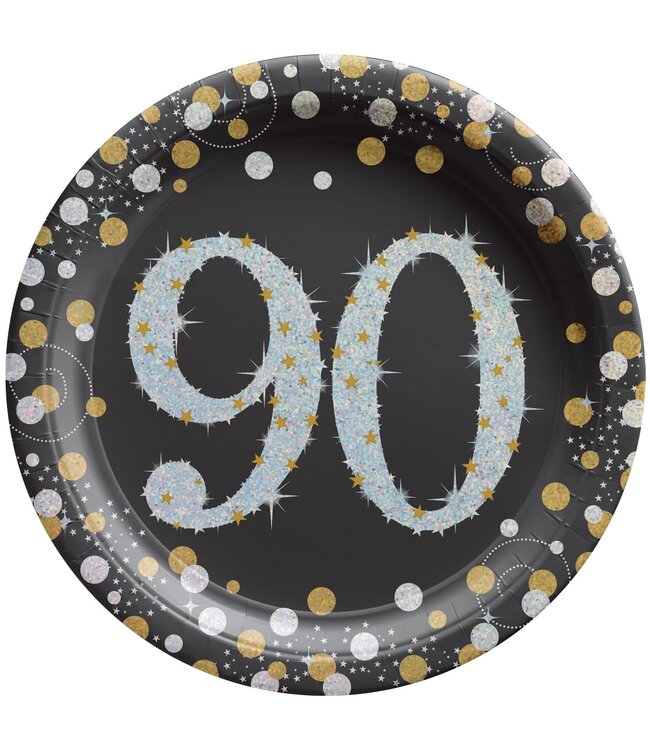 Amscan Sparkling Celebration 90 Round Plates, 7"