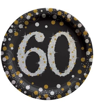 Amscan Sparkling Celebration 60 Round Plates, 9"