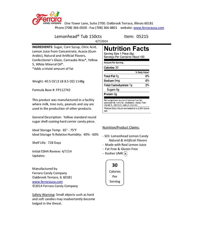 FERRARA Bulk Lemonheads