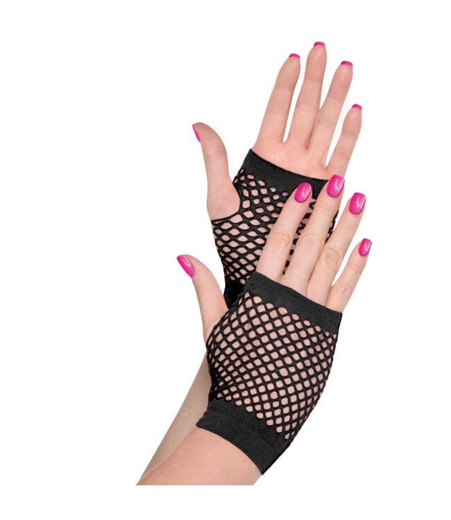 Black Fishnet Short Gloves