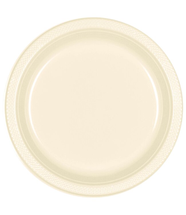 20CT 7in PLASTIC PLATES VANILLA