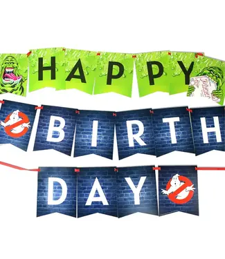 GHOST BUSTERS Ghostbusters Jointed Happy Birthday Banner