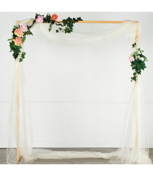 Gold Metal Rectangular Wedding Arch