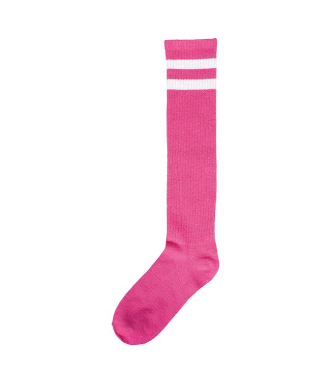 Pink Striped Knee Socks