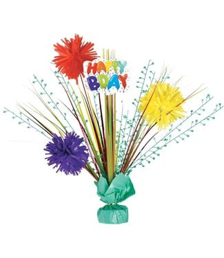 Birthday Celebration Tinsel Burst Centerpiece