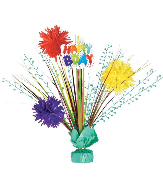 Birthday Celebration Tinsel Burst Centerpiece