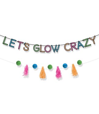 Amscan Let's Glow Crazy Jumbo Happy Birthday Banner Kit