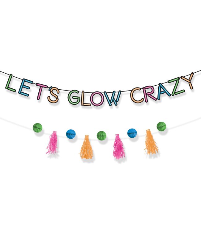 Amscan Let's Glow Crazy Jumbo Happy Birthday Banner Kit
