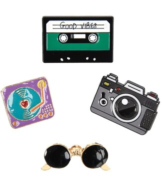 Amscan Retro Enamel Pins-4ct