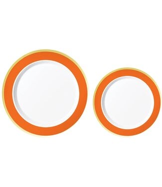 Amscan Multipack, Hot Stamped Plastic Border Plates - Orange Peel