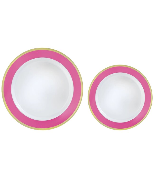 Multipack, Hot Stamped Plastic Border Plates - Bright Pink