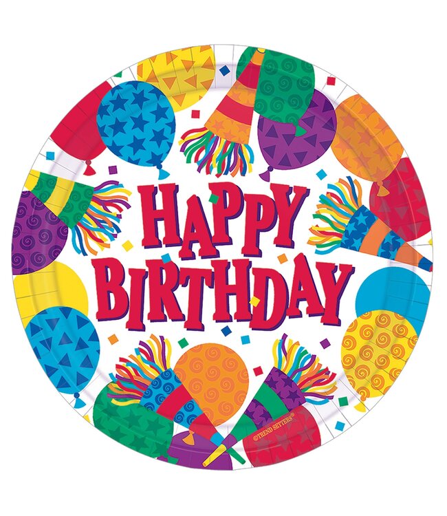 Amscan Birthday Horns 9" Plates