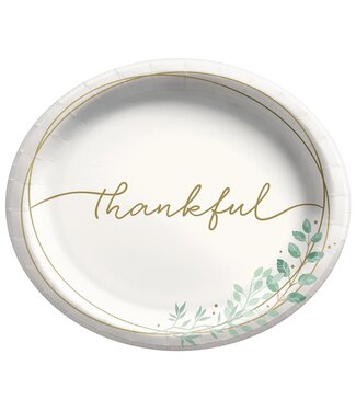 Amscan Simply Thankful 12" Oval Paper Plates