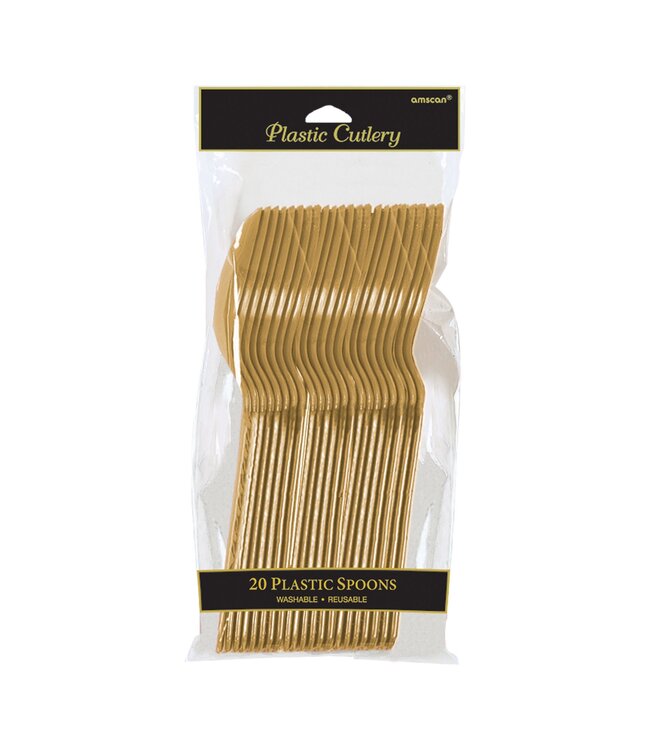 Plastic Spoons, Mid Ct. - Gold