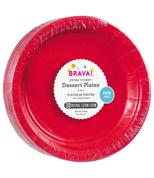 Amscan 20ct Paper Plates Red