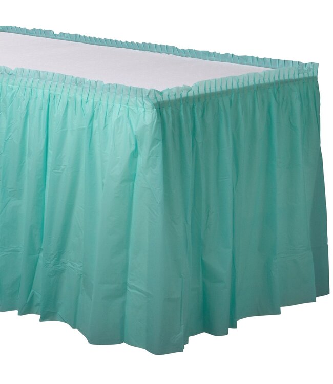 21' x 29" Plastic Table Skirt - Robin's-Egg Blue
