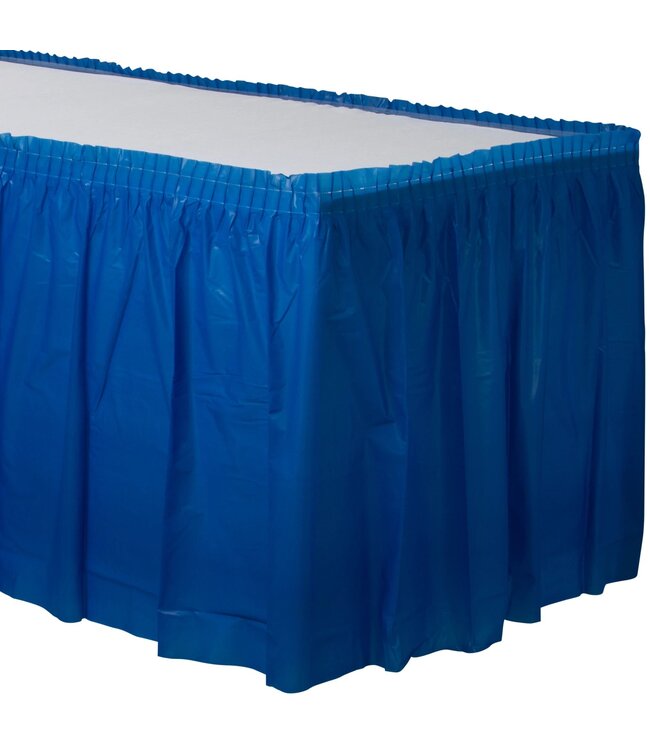 21' x 29" Plastic Table Skirt - Bright Royal Blue