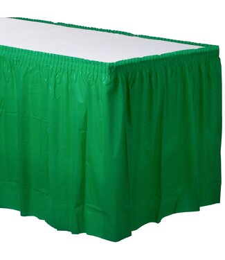 Amscan 21' x 29" Plastic Table Skirt - Festive Green