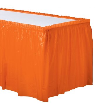 21' x 29" Plastic Table Skirt - Orange Peel