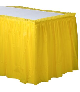 21' x 29" Plastic Table Skirt - Yellow Sunshine