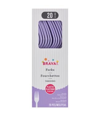 Amscan 20ct Reusable Plastic Forks - Lavender