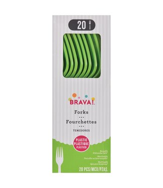 Amscan 20ct Reusable Plastic Forks - Kiwi