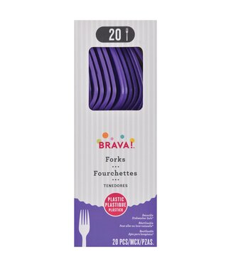 Amscan 20ct Reusable Plastic Forks - New Purple