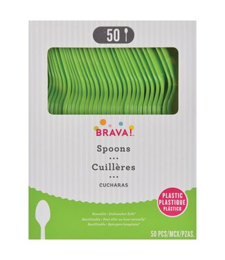 Amscan 50ct Reusable Plastic Spoons - Kiwi
