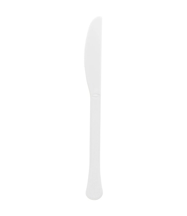 Amscan 50ct Reusable Plastic Knives - Frosty White
