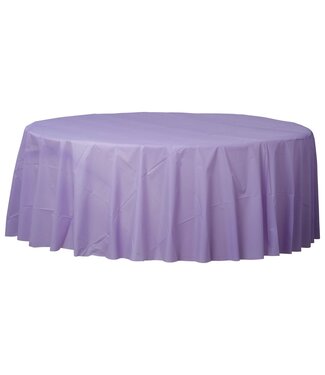 84" Round Plastic Table Cover - Lavender