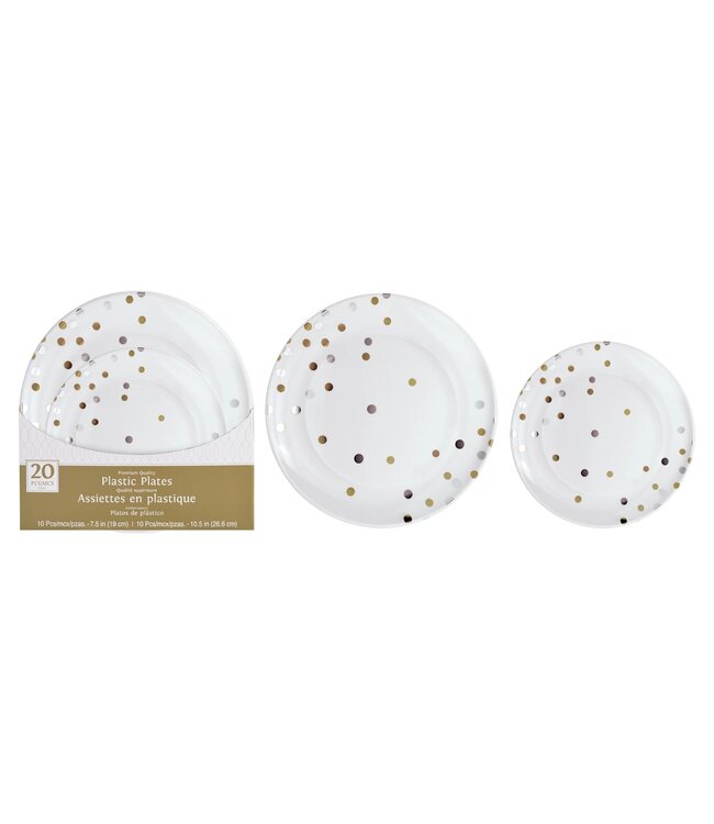 Multipack, Hot Stamped Plastic Plates - Gold