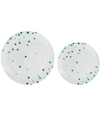 Amscan Multipack, Hot Stamped Plastic Plates - Festive Green/Kiwi
