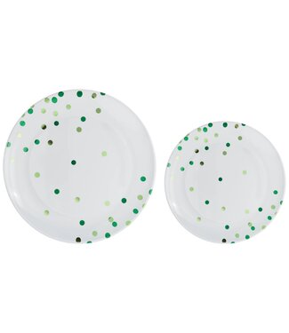 Multipack, Hot Stamped Plastic Plates - Festive Green/Kiwi
