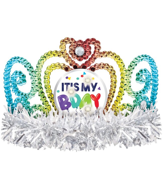 Birthday Celebration Light Up Tiara w/ Tinsel