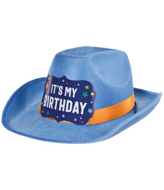 Amscan Primary Birthday Cowboy Hat Orange Ribbon