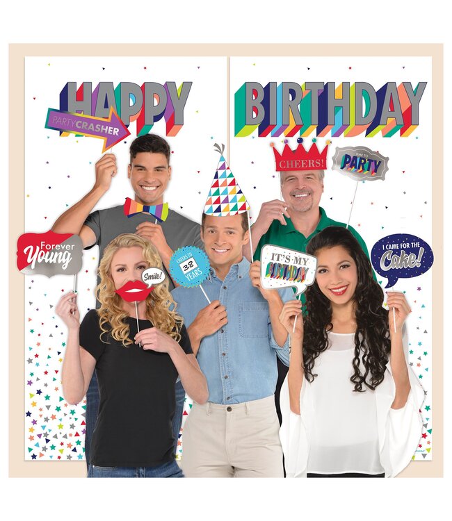 Here's To Your Birthday Selfie Scene Setters® w/Photo Props