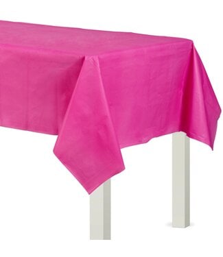 54" x 108" Flannel Backed Table Cover - Bright Pink