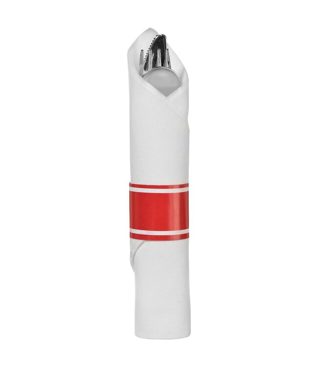 Premium Rolled Cutlery - Apple Red