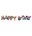 Balloon Block Phrase "Happy Bday" - Rainbow Splash