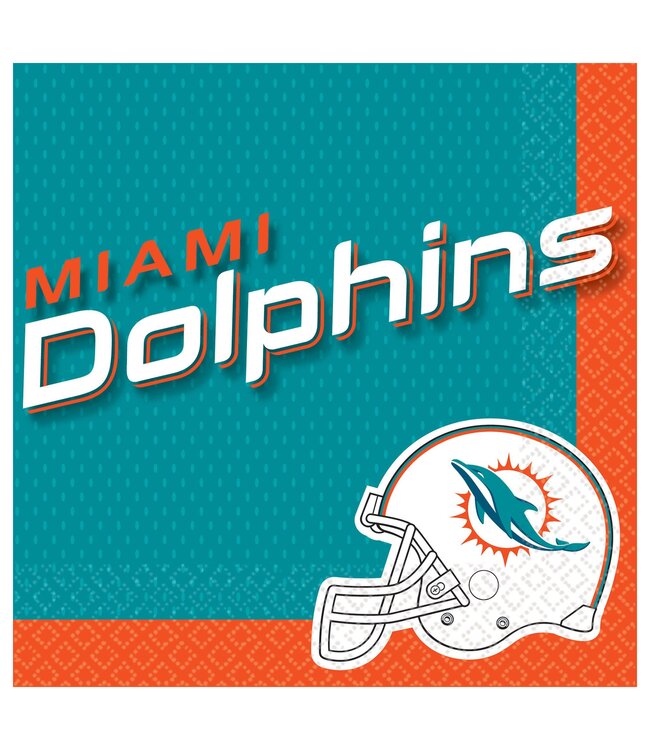 Amscan Miami Dolphins Luncheon Napkins