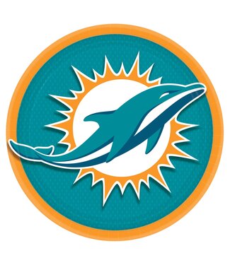 Miami Dolphins 9" Round Plates