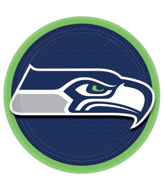 Amscan Seattle Seahawks 9in Plates - 8 Count