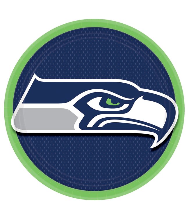 Amscan Seattle Seahawks 9" Round Plates