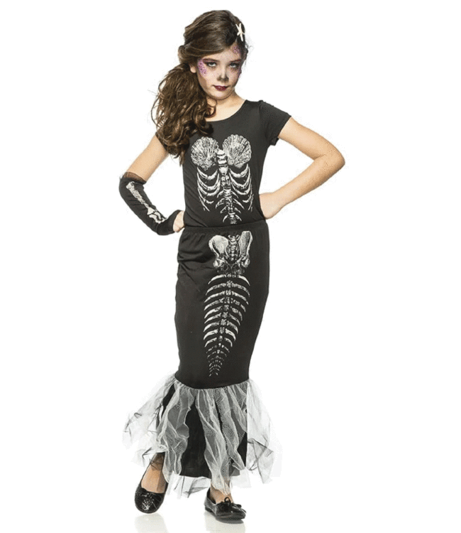 SEEING RED Skeleton Mermaid - Girls