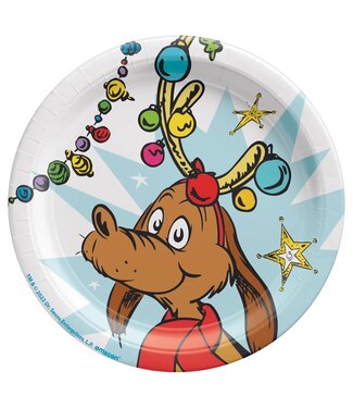 Amscan Grinch Round Plates, 7" - Max