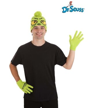 ELOPE Grinch Hat & Gloves Set for Adults