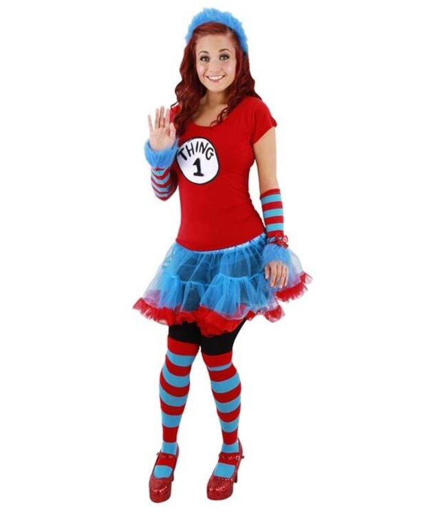 ELOPE Dr. Seuss Thing 1 & Thing 2 Striped Knee High Socks for Women