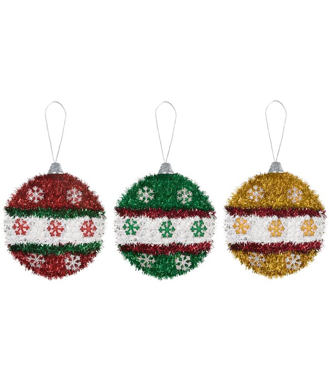 Amscan Small 3D Tinsel Ornaments Assortment