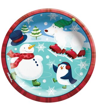 Amscan Holiday Fun 8 1/2" Round Plates